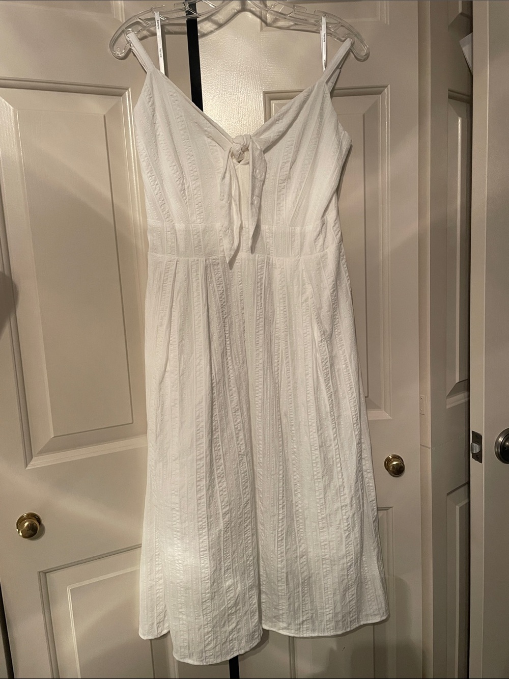 Kensie White Tie-Front Midi Dress